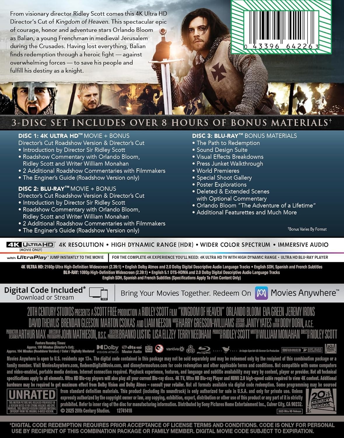 Director's Cut of Kingdom Of Heaven with this Exclusive Steelbook Edition on UHD/BD Combo + Digital - Image 3